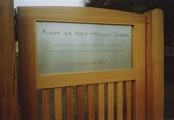 aunite ida west healing garden sign